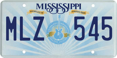 MS license plate MLZ545