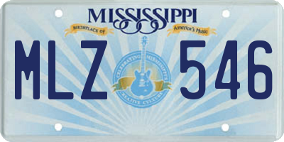 MS license plate MLZ546