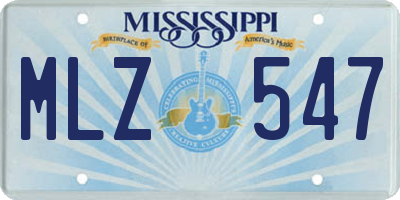 MS license plate MLZ547