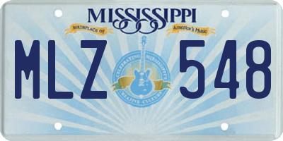 MS license plate MLZ548