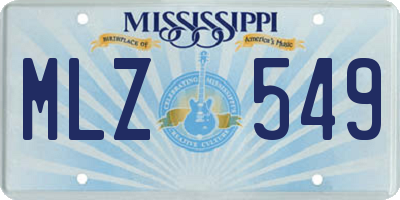 MS license plate MLZ549