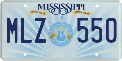 MS license plate MLZ550