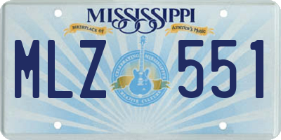 MS license plate MLZ551