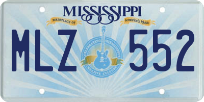 MS license plate MLZ552