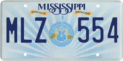 MS license plate MLZ554
