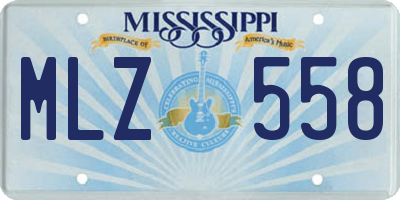 MS license plate MLZ558