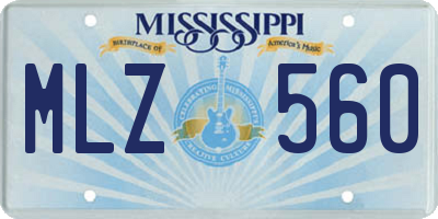 MS license plate MLZ560