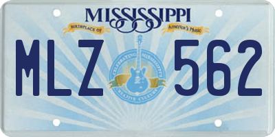 MS license plate MLZ562