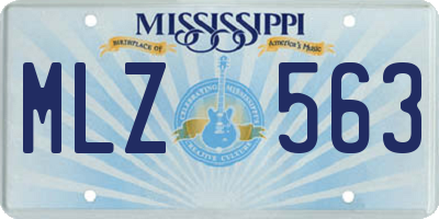 MS license plate MLZ563