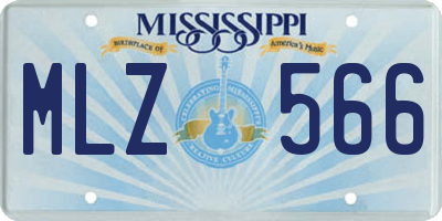 MS license plate MLZ566