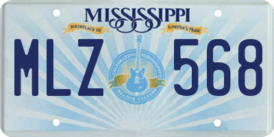 MS license plate MLZ568