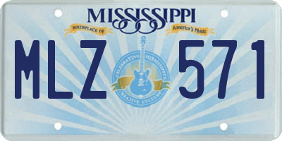 MS license plate MLZ571