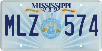 MS license plate MLZ574