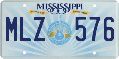 MS license plate MLZ576