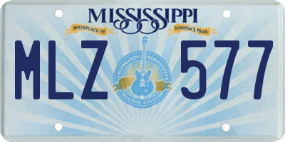 MS license plate MLZ577