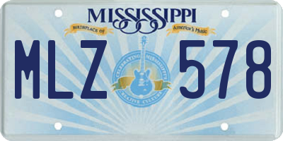 MS license plate MLZ578