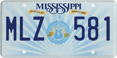 MS license plate MLZ581