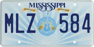 MS license plate MLZ584