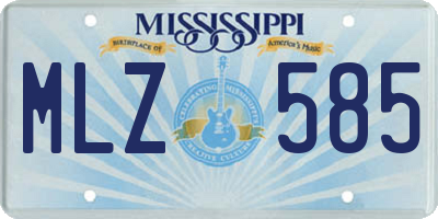MS license plate MLZ585