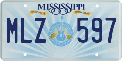 MS license plate MLZ597