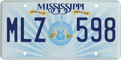 MS license plate MLZ598