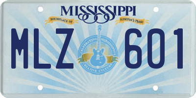 MS license plate MLZ601