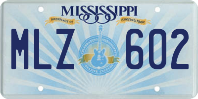 MS license plate MLZ602