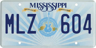MS license plate MLZ604