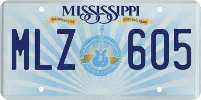 MS license plate MLZ605