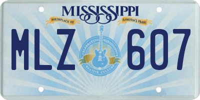 MS license plate MLZ607