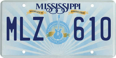 MS license plate MLZ610