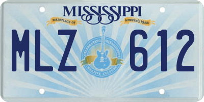 MS license plate MLZ612