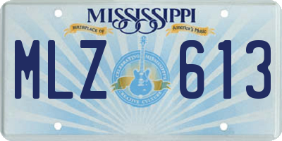 MS license plate MLZ613