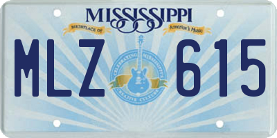 MS license plate MLZ615
