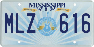 MS license plate MLZ616