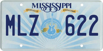 MS license plate MLZ622