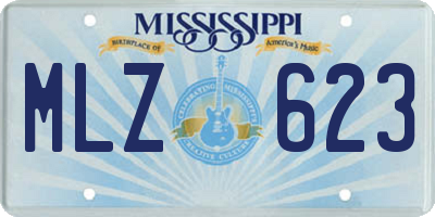 MS license plate MLZ623