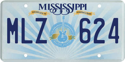 MS license plate MLZ624