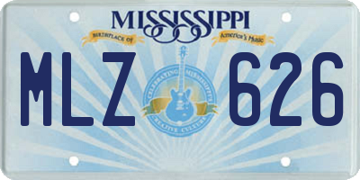 MS license plate MLZ626