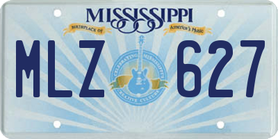 MS license plate MLZ627