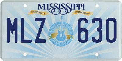 MS license plate MLZ630