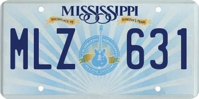 MS license plate MLZ631