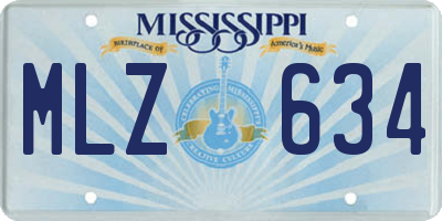 MS license plate MLZ634
