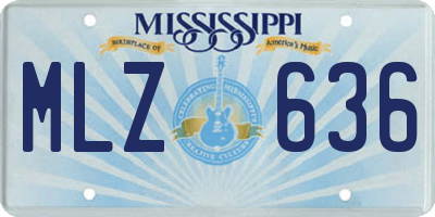 MS license plate MLZ636