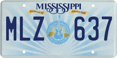 MS license plate MLZ637