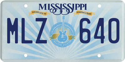 MS license plate MLZ640