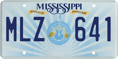 MS license plate MLZ641