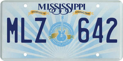 MS license plate MLZ642