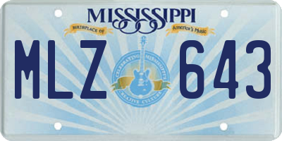 MS license plate MLZ643