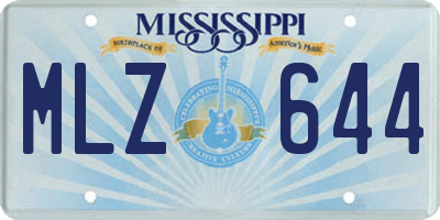 MS license plate MLZ644